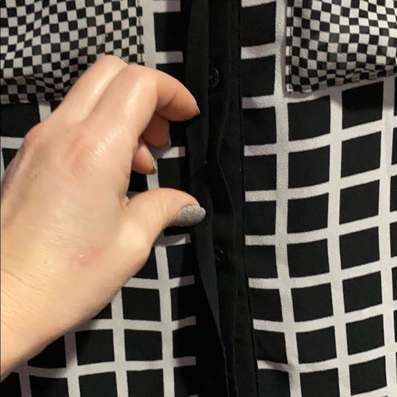 MICHAEL Michael Kors black and white check blouse - Picture 5 of 7